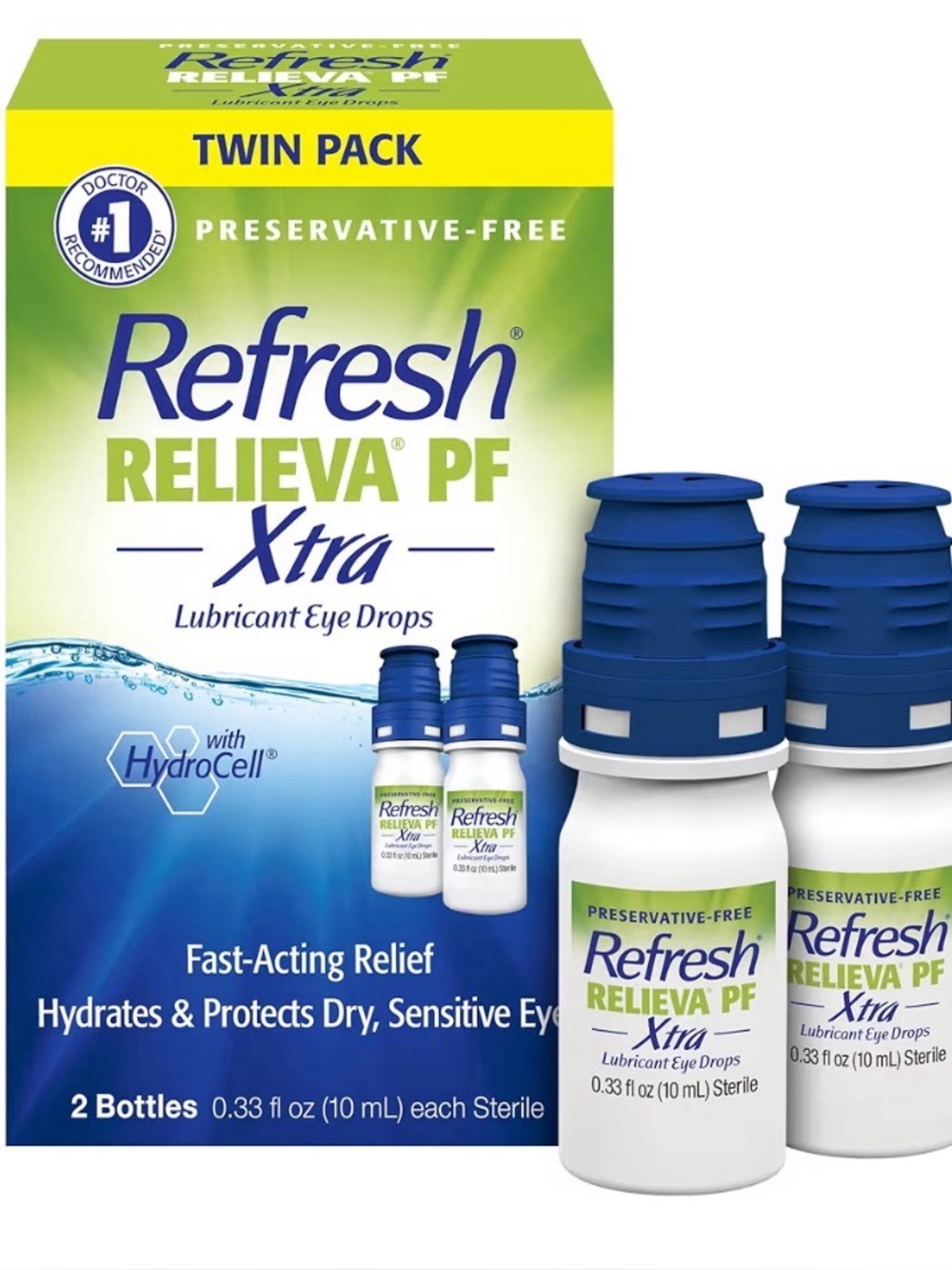 Refresh RELIEVA PF Xtra Artificial Tears Lubricant Eye Drops, 4 Bottles